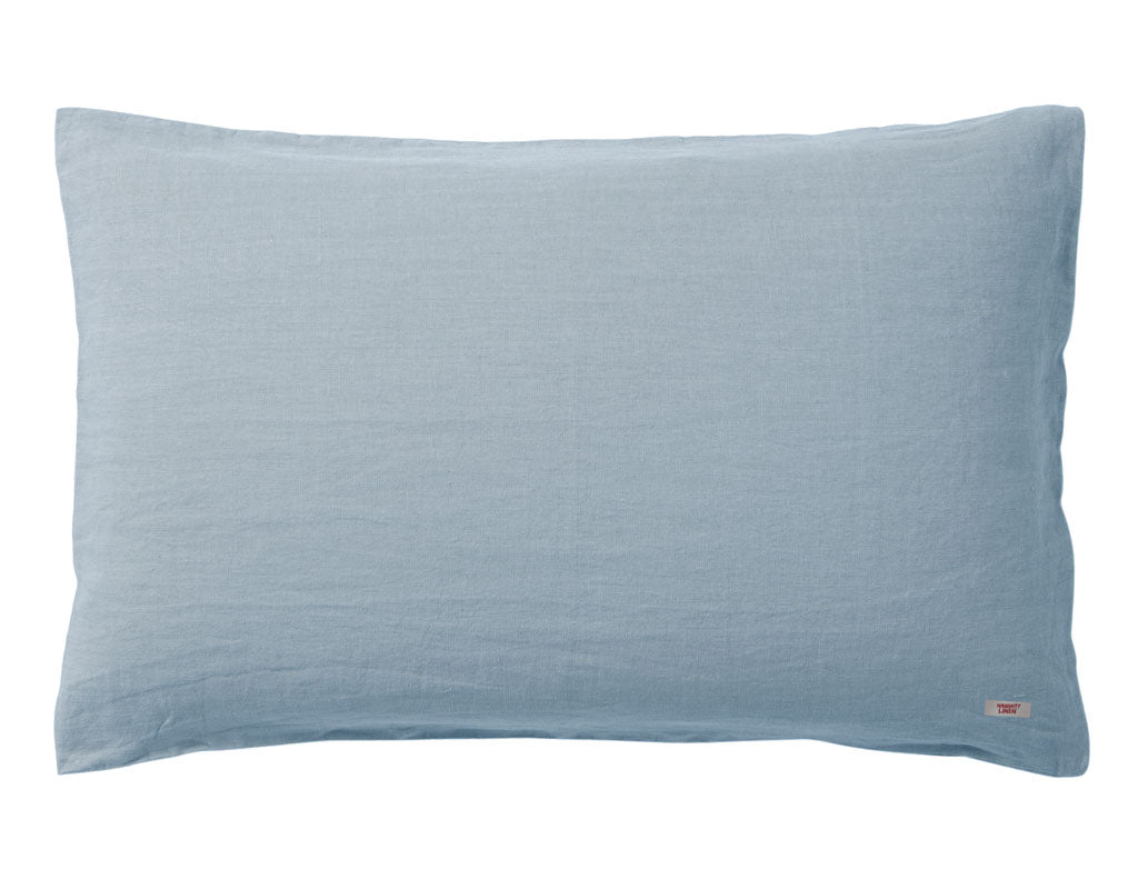 Blended double color linen pillowcase Navy/Aqua - Naughty Linen