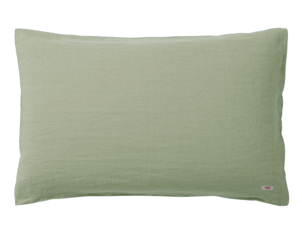 Blended double color linen pillowcase Pine/Khaki - Naughty Linen