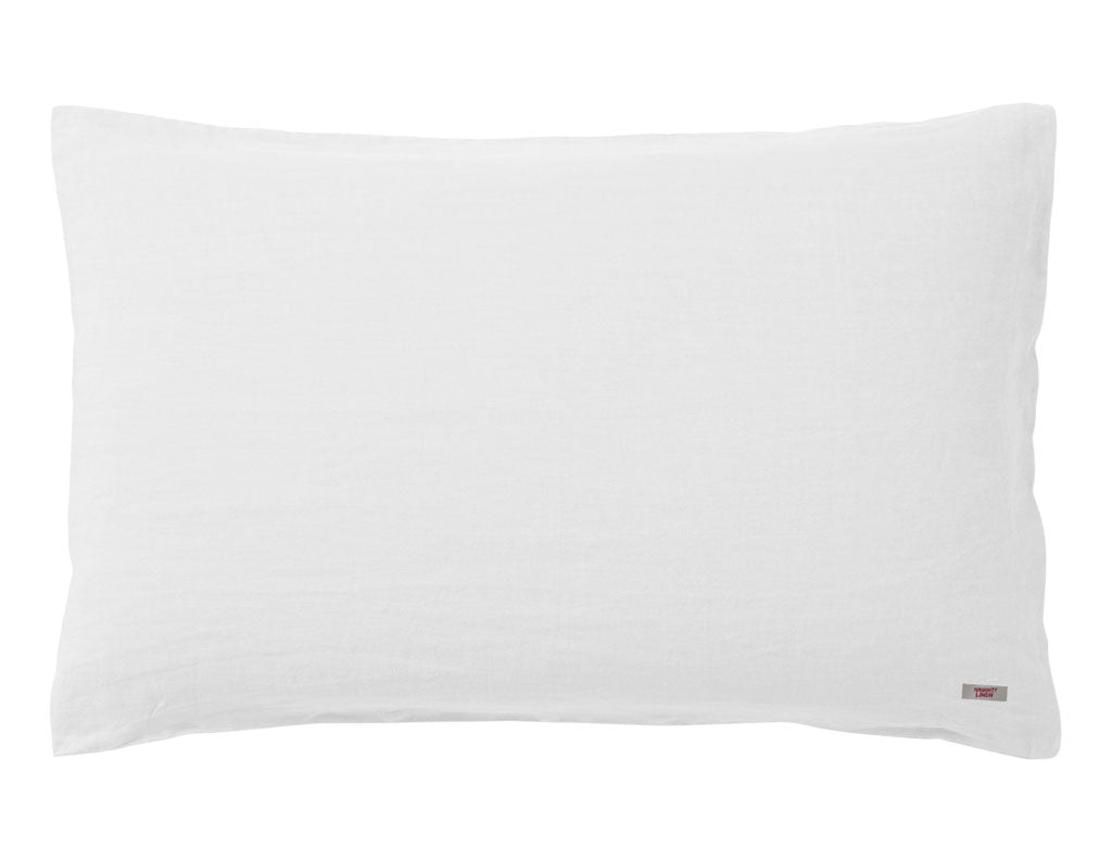 Blended two-color Silver mist/White linen pillowcase - Naughty Linen