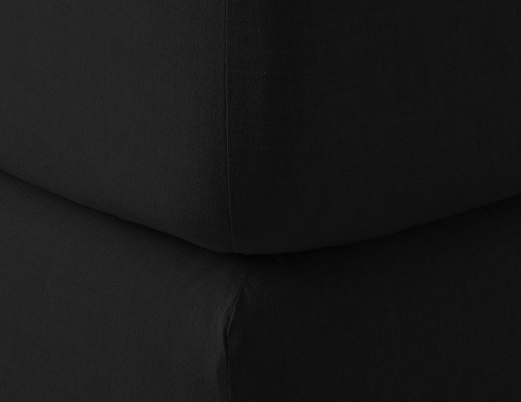 Fitted linen sheet Black - Naughty Linen