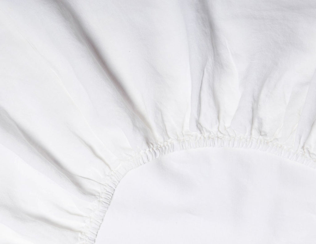Fitted linen sheet White - Naughty Linen